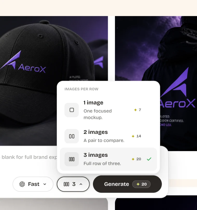 The image count picker set to 1, 2, or 3 images